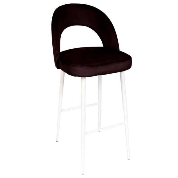 Стул Пиннате, барный, коричневый, белый, велюр - фото 1
