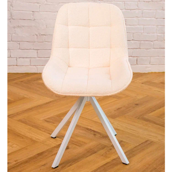 Стул Мускус, пирамида, букле, бежевый, белый - фото 2