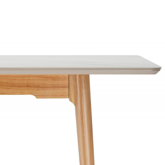 Стол Halmar 140(180)x80 белый спеченный камень / светлое дерево - фото 7