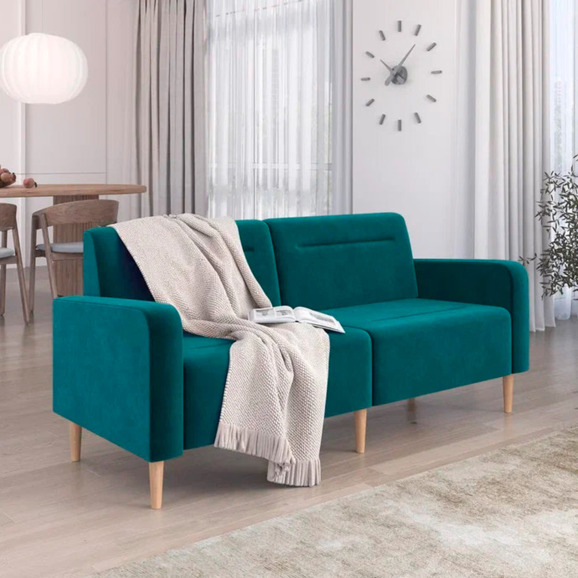 Диван Папилла, велюр, 182 см, изумрудный - фото 5