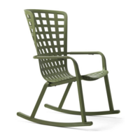 Кресло-качалка пластиковое с подушкой Folio, агава, бежевый