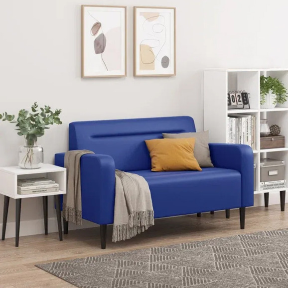 Диван Папилла, экокожа, 132 см, синий - фото 4