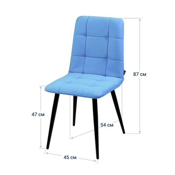 Стул Olys, велюр newtone blue, металл - фото 4