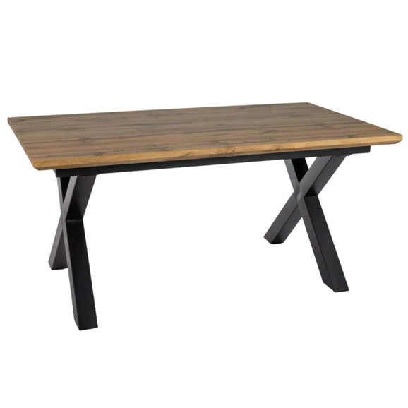 Стол обеденный Glacier, раскладной, дуб артизан, черный Стол обеденный Glacier, раскладной, дуб артизан, черный - фото 1