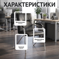 Фотография товара Стул Самба, экокожа Блэк, каркас хром, подлокотники мягкие от компании ChiedoCover.