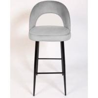 Фотография товара Стул Пиннате, барный, светло-серый, черный, велюр от компании ChiedoCover.