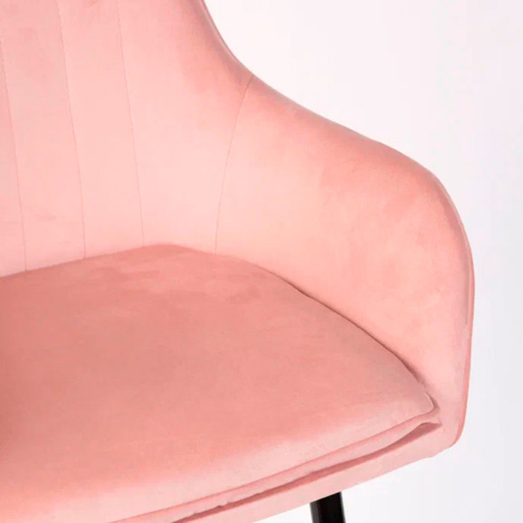 Кресло Сета, барные ножки, розовый, черный, велюр - фото 9