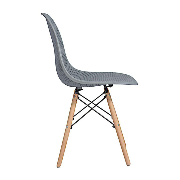 Стул пластиковый перфорированный Eames, бук, серый - фото 3