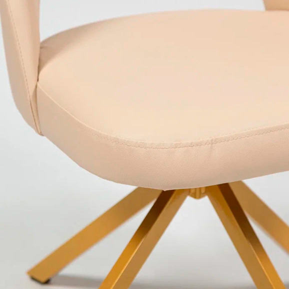 Стул Пиннате, пирамида, бежевый, золотой, кожа - фото 6