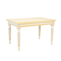 Настоящее фото товара Стол раздвижной Генти, массив бука, молочный, произведённого компанией ChiedoCover