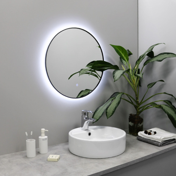 Зеркало Fixsen led с подсветкой, круглое, 700 х 700, графит - фото 1