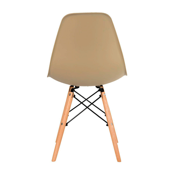 Стул пластиковый Eames, кофе с молоком, каркас бук - фото 2
