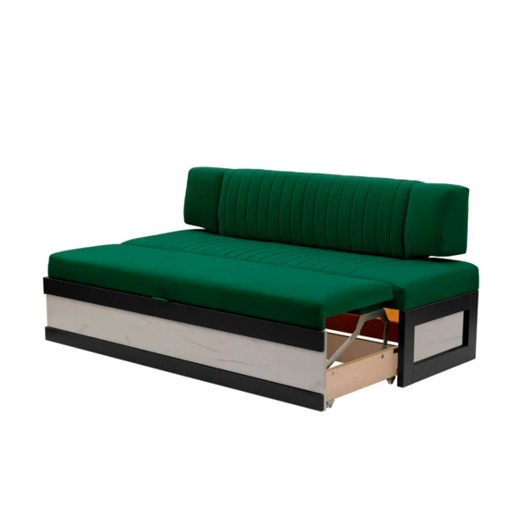 Диван для кухни Оттион 174 дуб крафт белый, зеленый - фото 3