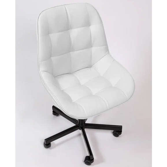 Стул Мускус, пятилучие, кожа, белый, черный - фото 6