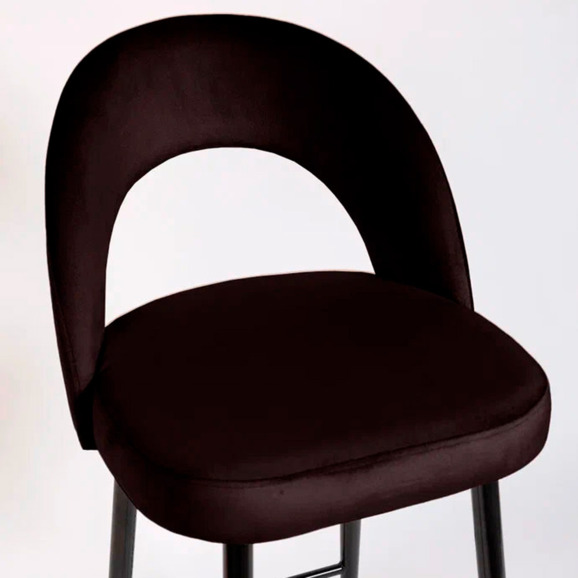 Стул Пиннате, барный, коричневый, черный, велюр - фото 7