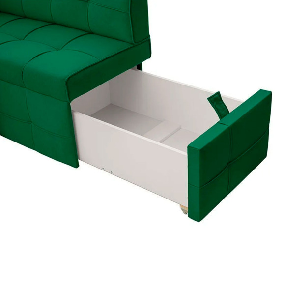 Угловой диван для кухни Атлант Плюс, зеленый, правый - фото 6