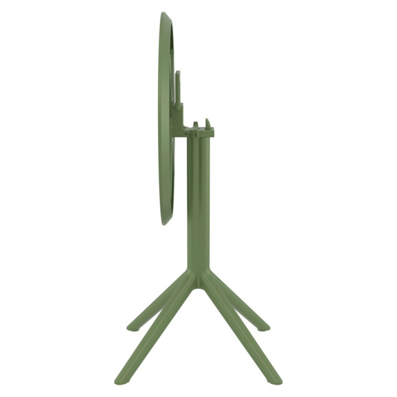 Стол пластиковый складной Sky Folding Table Ø60, оливковый - фото 6