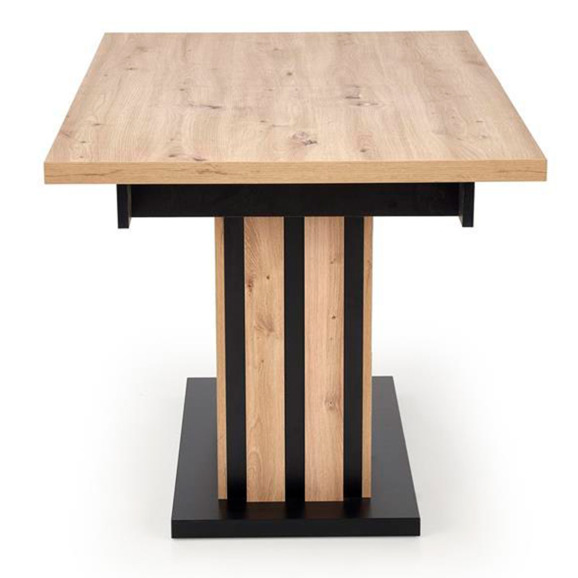 Стол обеденный Virtue, раскладной, дуб артизан, черный Стол обеденный Virtue, раскладной, дуб артизан, черный - фото 4
