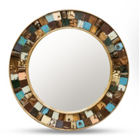 Настоящее фото товара Круглое зеркало из массива, Ситара, произведённого компанией ChiedoCover