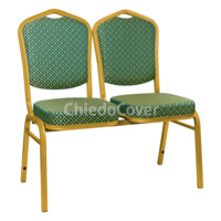 Настоящее фото товара Секция стульев Хит - золото, ромб зеленый, произведённого компанией ChiedoCover