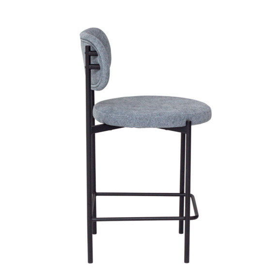 Стул барный Gawaii, букле Stella blue stone, ножки металл черный муар - фото 2