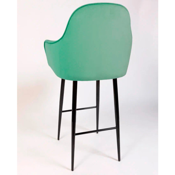 Кресло Сета, барные ножки, светло-зеленый, черный, велюр - фото 5