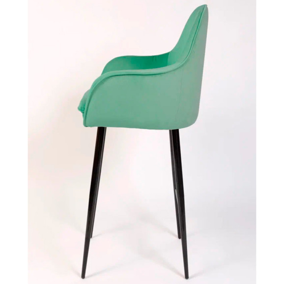 Кресло Сета, барные ножки, светло-зеленый, черный, велюр - фото 4