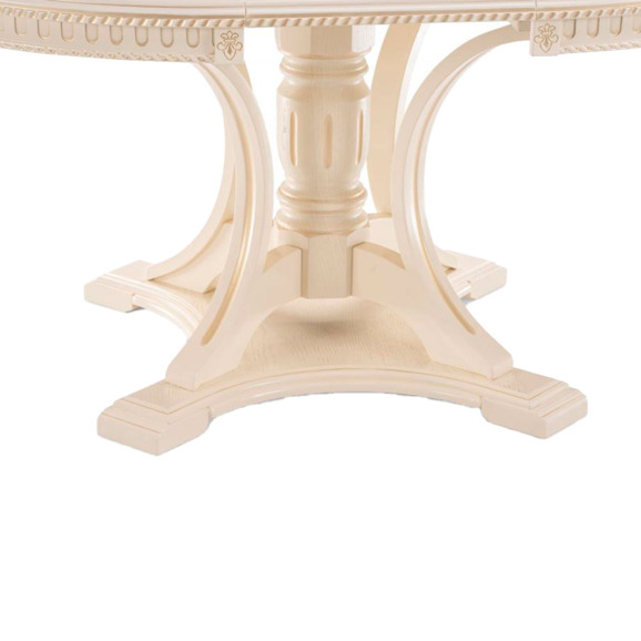 Деревянный стол Нозеан круглый бежевый / золото - фото 6