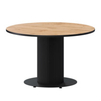 Настоящее фото товара Стол нераздвижной Римс, 1000мм, дуб вотан, черный муар, произведённого компанией ChiedoCover