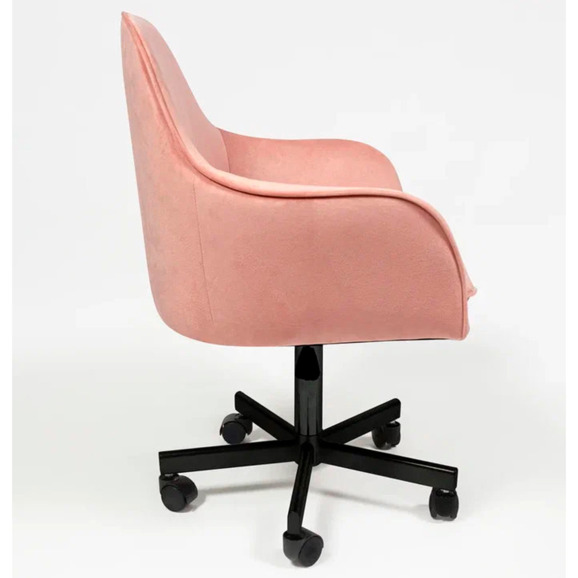 Кресло Сета, пятилучие, розовый, черный, велюр - фото 4