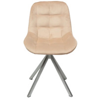 Фотография товара Стул Мускус, пирамида, велюр, бежевый, серебряный от компании ChiedoCover.