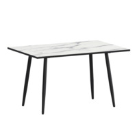 Настоящее фото товара Стол нераздвижной Бетти 1200, мрамор белый, черный муар, произведённого компанией ChiedoCover