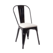 Фотография товара Стул Tolix Soft, черный, экокожа белая от компании ChiedoCover.