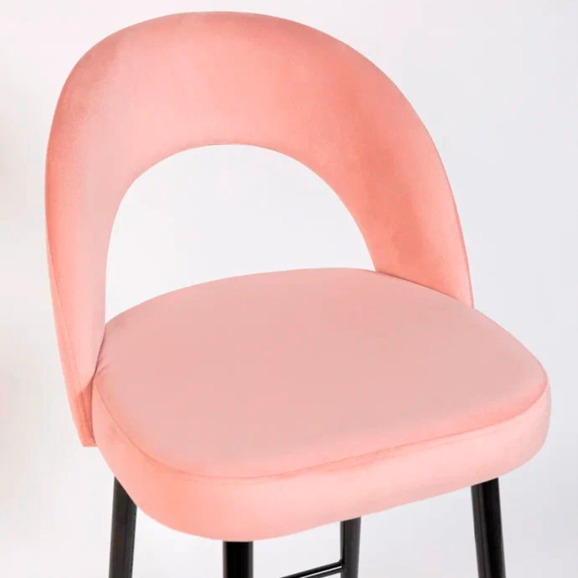 Стул Пиннате, барный, розовый, черный, велюр - фото 7
