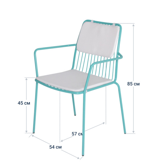 Стул Лион с подлокотниками и подушкой, ткань Оксфорд 600 - фото 4