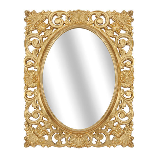 Прямоугольное зеркало в золотой оправе - фото 1