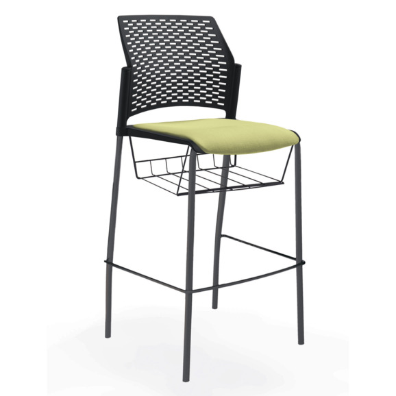 Стул Ревайнд барный с мягким сиденьем и корзиной для бумаг, черный - фото 5