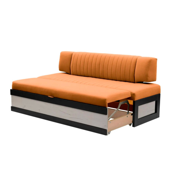 Диван для кухни Оттион 174 дуб крафт белый, оранжевый - фото 3