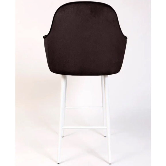 Кресло Сета, барные ножки, коричневый, белый, велюр - фото 6