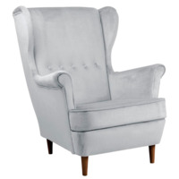 Фотография Кресло Herringbone, серебристый, ножки орех от производителя ChiedoCover, картинка продукции, реальное фото товара Настоящее фото товара Кресло Herringbone, серебристый, ножки орех, произведённого компанией ChiedoCover