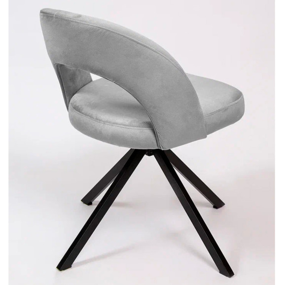 Стул Пиннате, пирамида, поворотный, серый, черный, велюр - фото 4