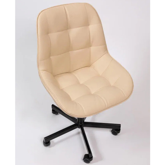 Стул Мускус, пятилучие, кожа, бежевый, черный - фото 6