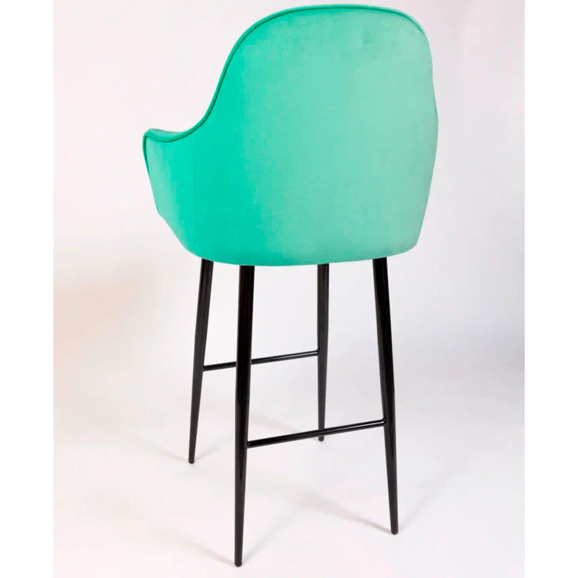 Кресло Сета, барные ножки, мятный, черный, велюр - фото 5