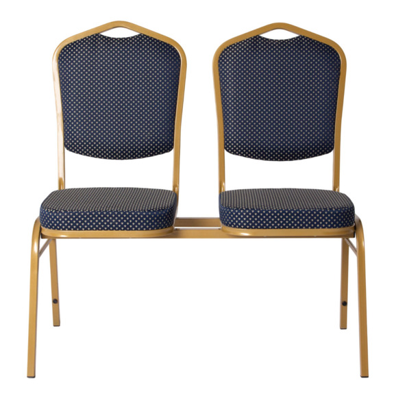 Секция стульев Хит, жаккард корона синяя, каркас золото - фото 5