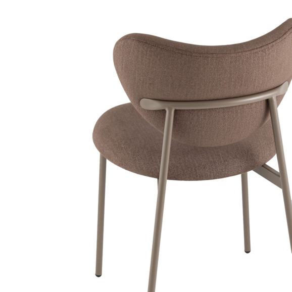 Стул Рина, велюр коричневый, каркас бежево-серый - фото 5