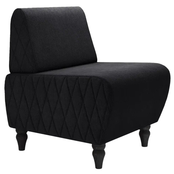 Кресло Лотик велюр, черный - фото 1