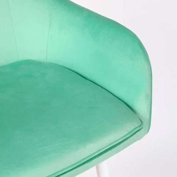 Кресло Сета, барные ножки, мятный, белый, велюр - фото 9