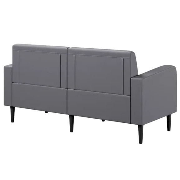 Диван Папилла, экокожа, 162 см, серый - фото 3