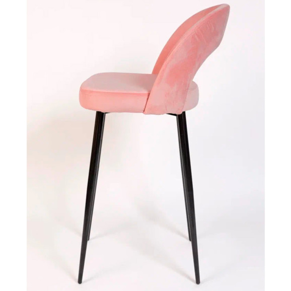 Стул Пиннате, барный, пудровый, черный, велюр - фото 4