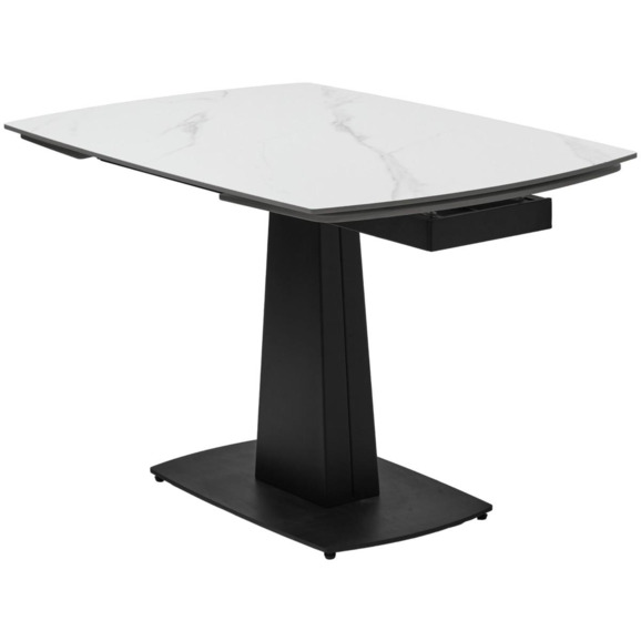 Стол BALDE 140 MATT WHITE MARBLE SOLID CERAMIC / BLACK - фото 4